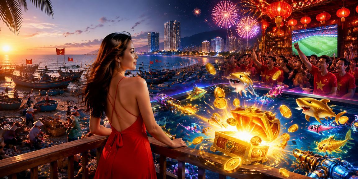 Bãi biển Mũi Né với người chơi casino betting thư giãn dưới nắng chiều